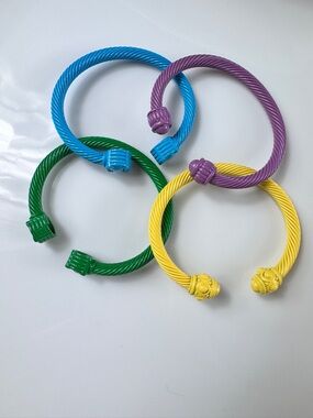 Colorful Twist Cuff Bracelets - Blue, Purple, Green, Yellow